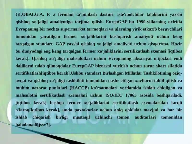 GLOBAL G.A.P. 3