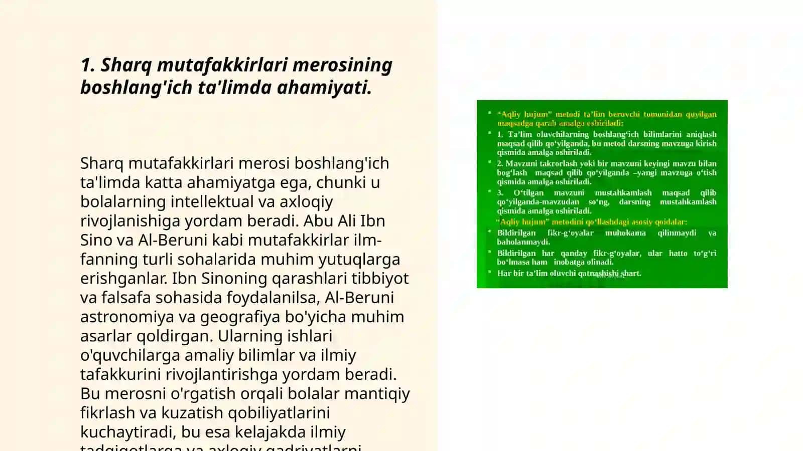 Sharq mutafakkirlari merosidan foydalanish 3