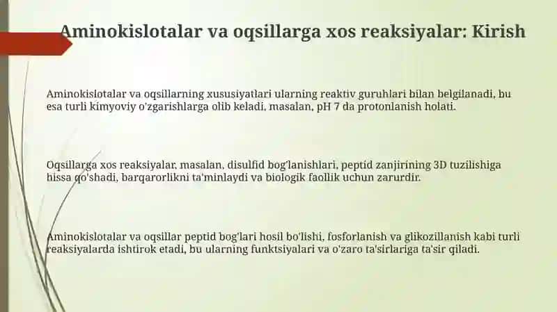 Aminokislotalar va oqsillarga xos reaksiyalar 3