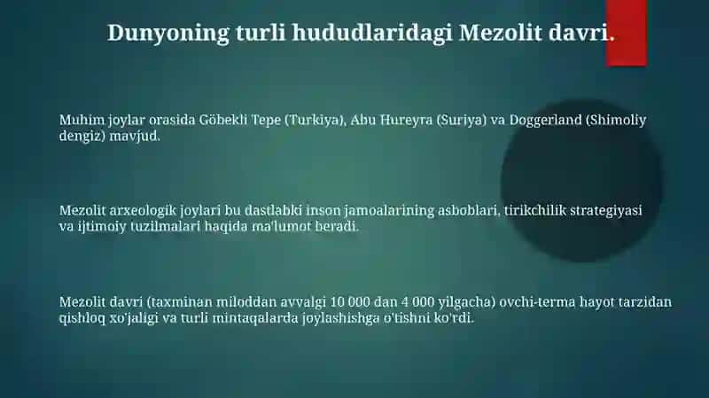Mezolit davri arxeologik yodgorliklari 3