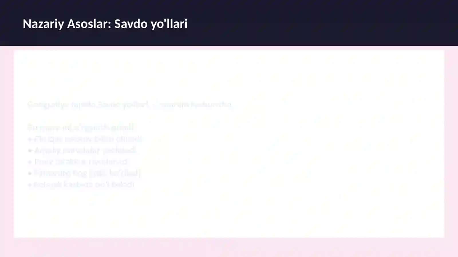 Transport geografiyasi dars ishlanmasi 3