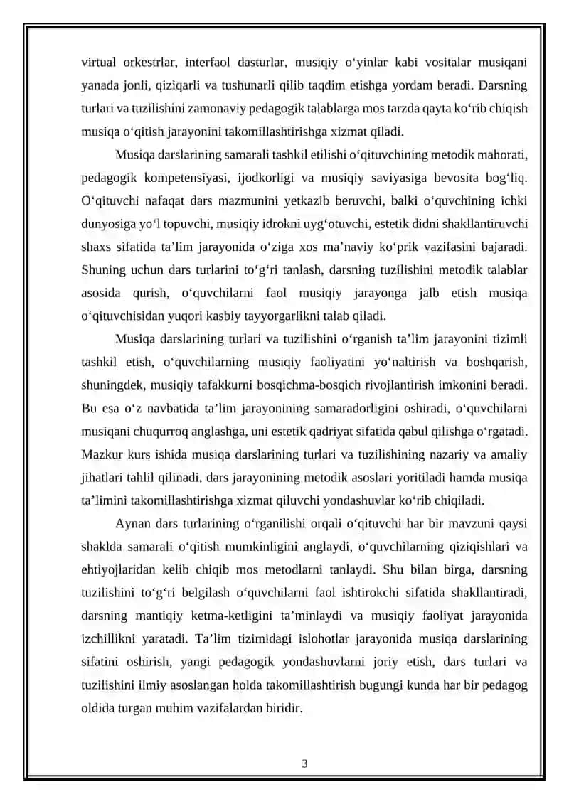 Musiqa darslarining turlari va tuzilishi 3