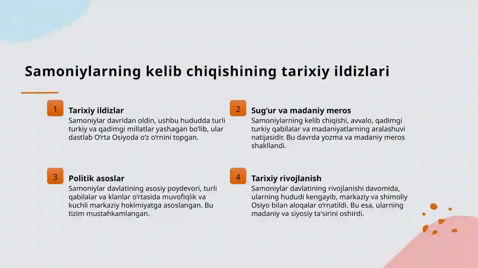 Samoniylarning kelib chiqishi mavzusida slayd taqdimot 3