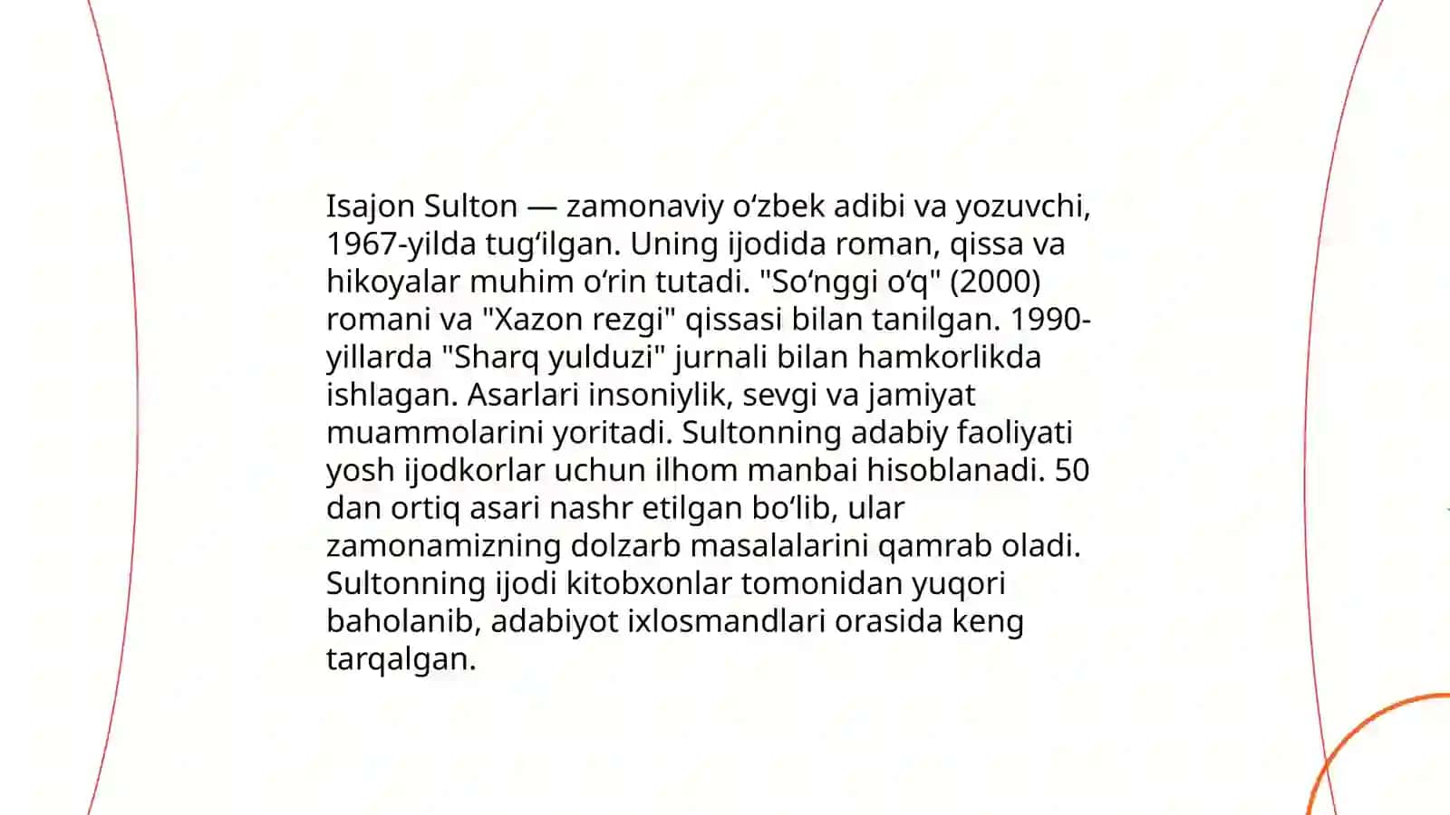 Isajon Sultonning adabiy asarlari 3