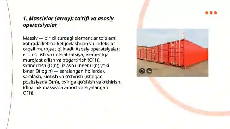Chiziqli kanteynerlar va ularni qòllash 3