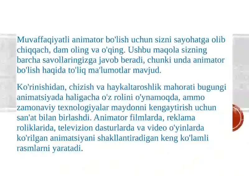 O'zbekistonda Animatorlik Xizmatini Rivojlantirish 3