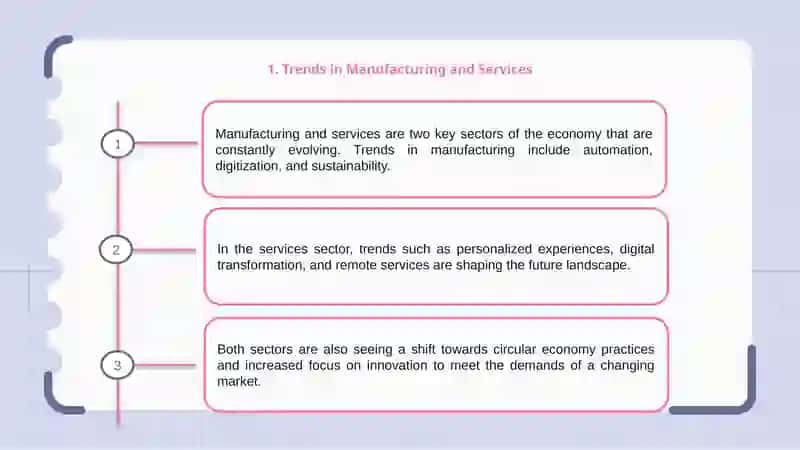 Trends in Manufacturing and Services 3