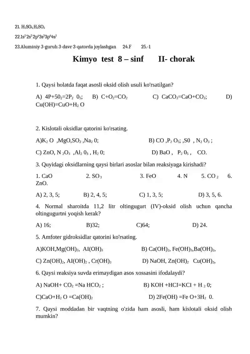 8-sinf kimyo I-chorak 3