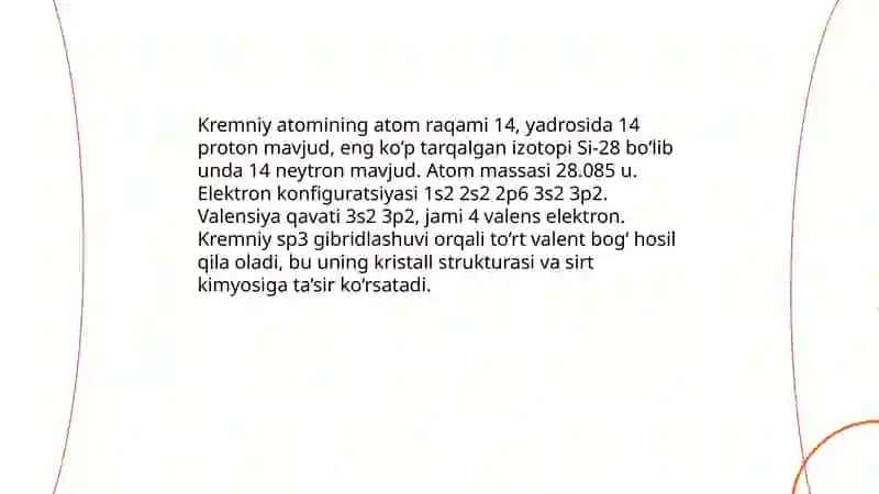 Kremniy va sirt kimyosi 3