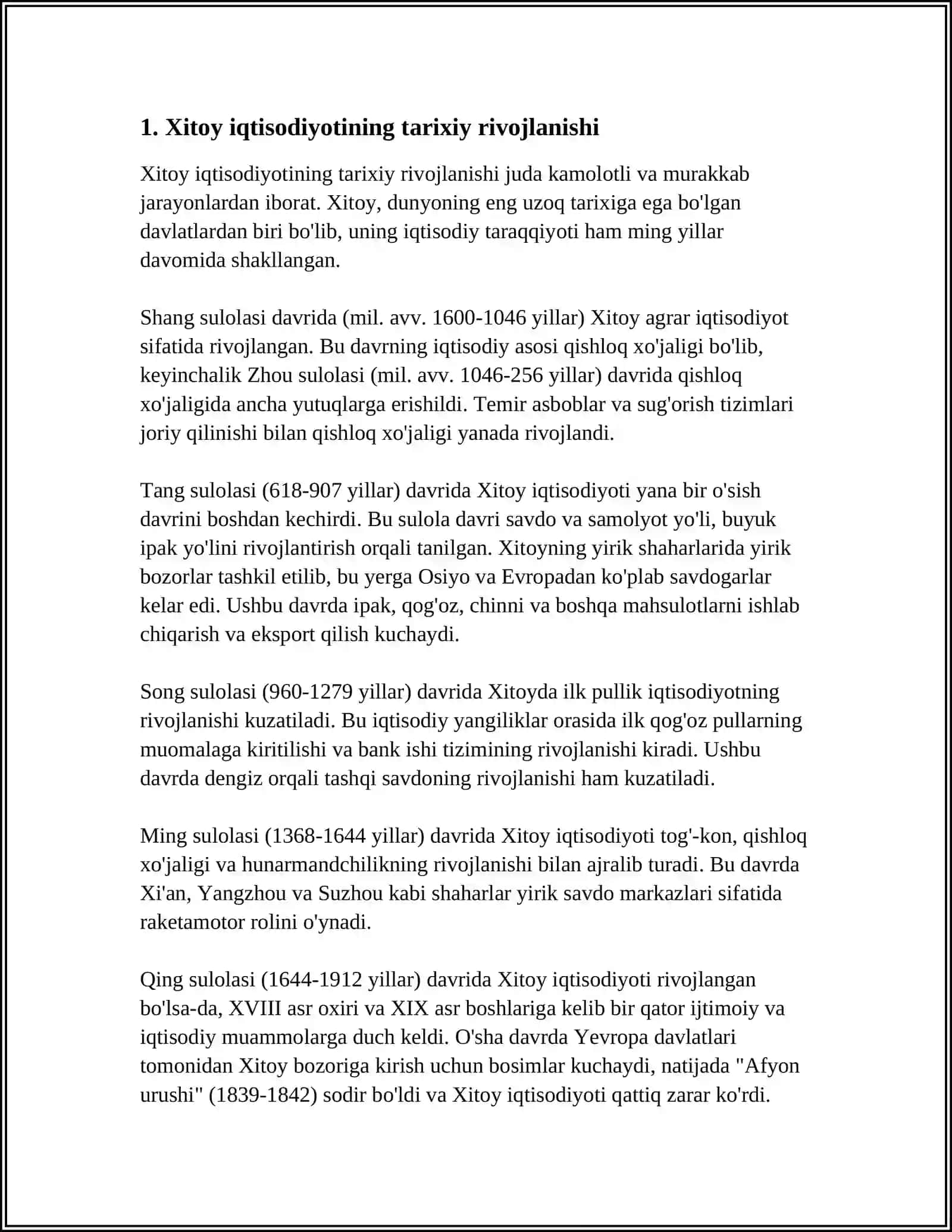 XITOYNING IQTISODIY RIVOJLANISHI 3