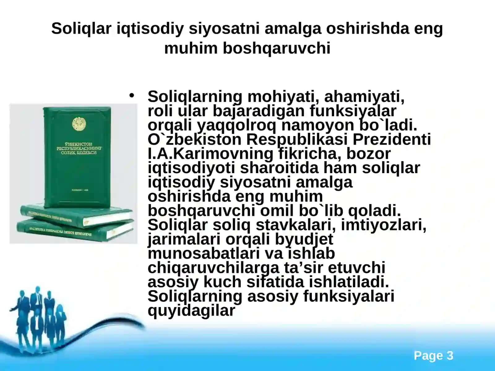 Soliqlar va soliqqa tortishning iqtisodiy mohiyati 3