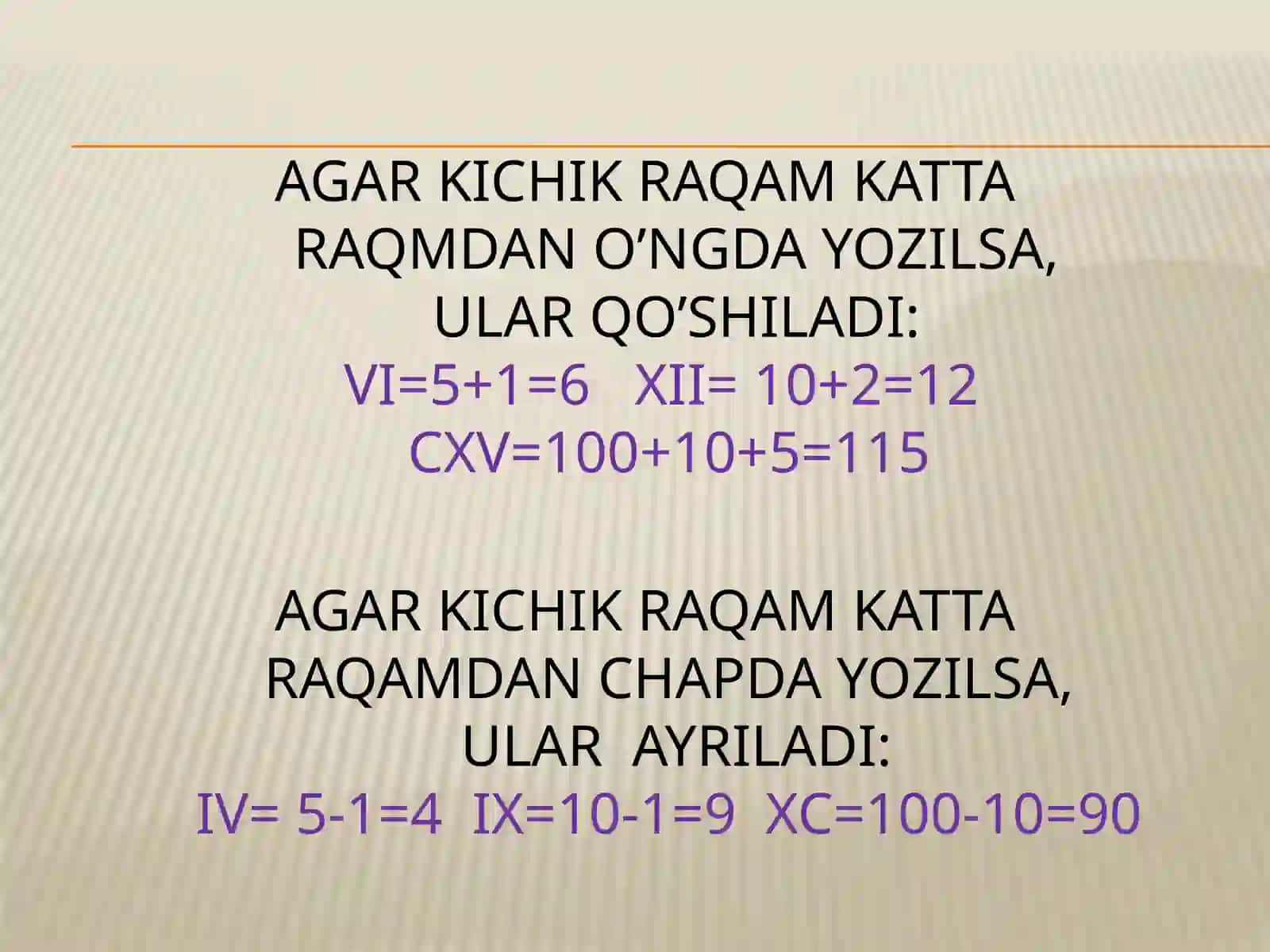 Rim raqamlari va ularning qo'shilish va ayirish qoidalari 3