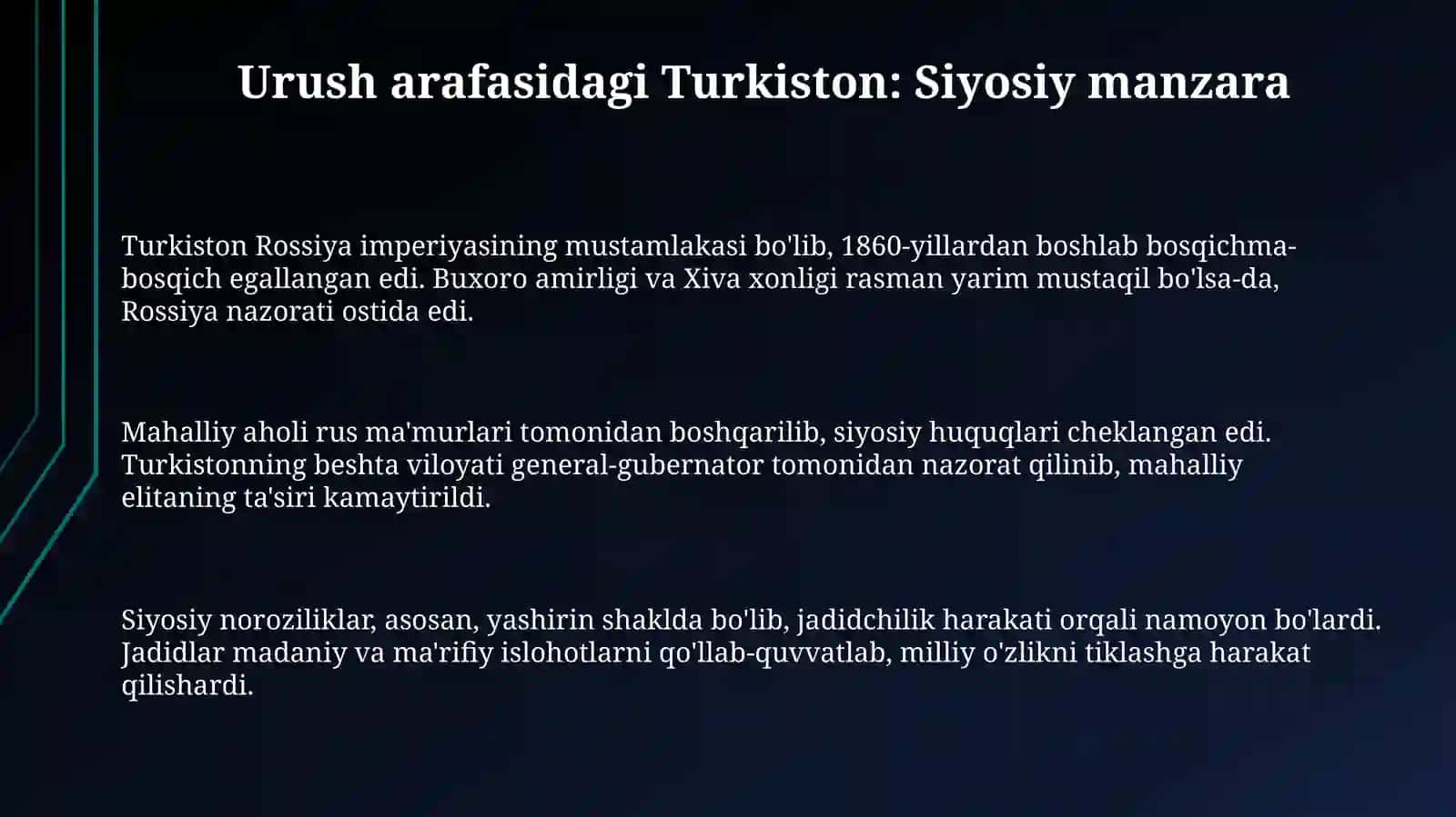 Birinchi jahon urushining Turkistonga tasiri 3