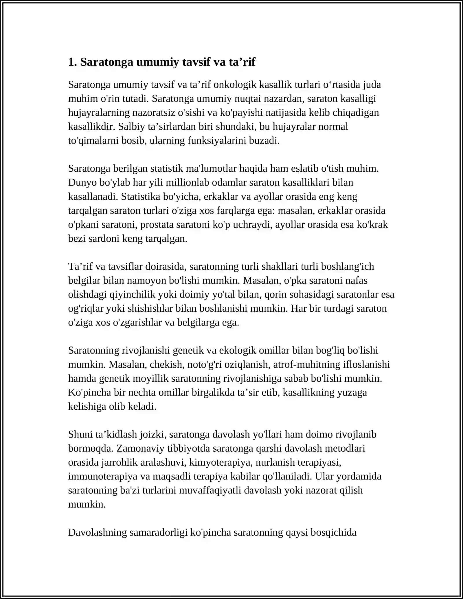 ONKOLOGIK KASALLIK TURLARI SARATON KASALLIGI 3