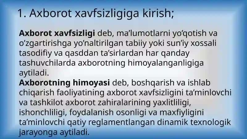 Axborot xavfsizligi 3