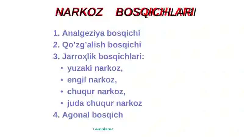 NARKOZ UCHUN QO'LLAN/LAD/GAN VOS/TALAR 3