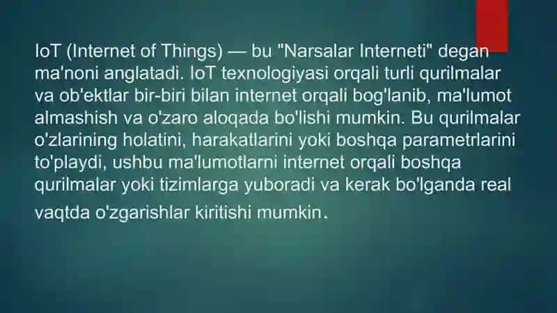 IoT Qurilmalarining ishlash prinsiplari va ulardan foydalanish 3