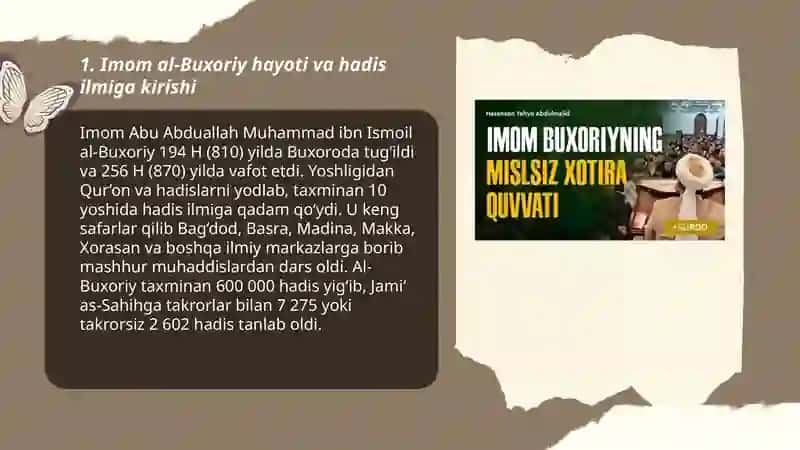 Imom al-Buxoriyning hadis ilmiga qo'shgan hissalari 3