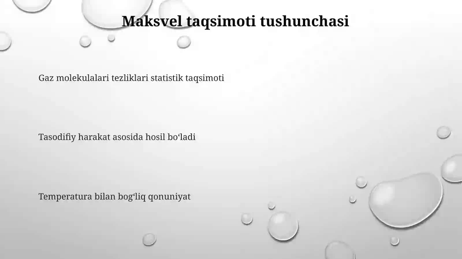 Maksvel taqsimoti 3