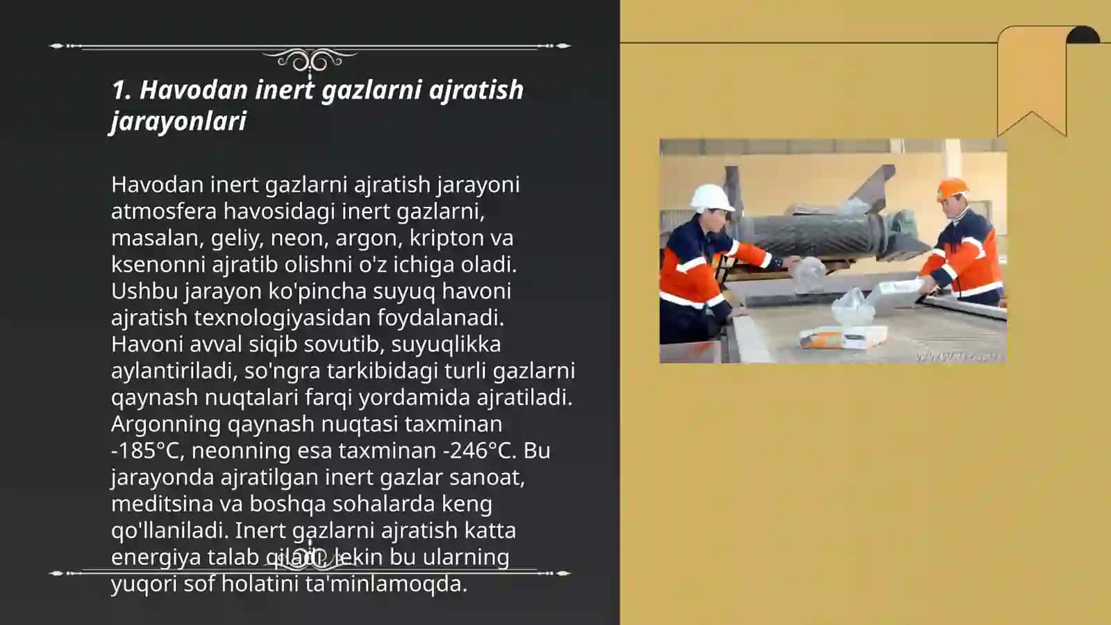 Havodan inert gazlarni ajratish usuli 3