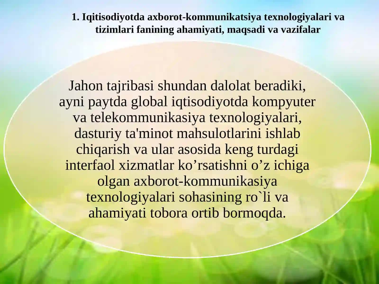 Iqtisodiyotda axborot-kommunikatsion tеxnologiyalar va tizimlar 3