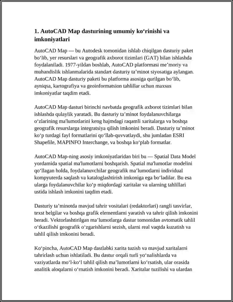 AUTO CADMAP DASTURIY PAKETI VA UNDAN FOYDALANISH 3
