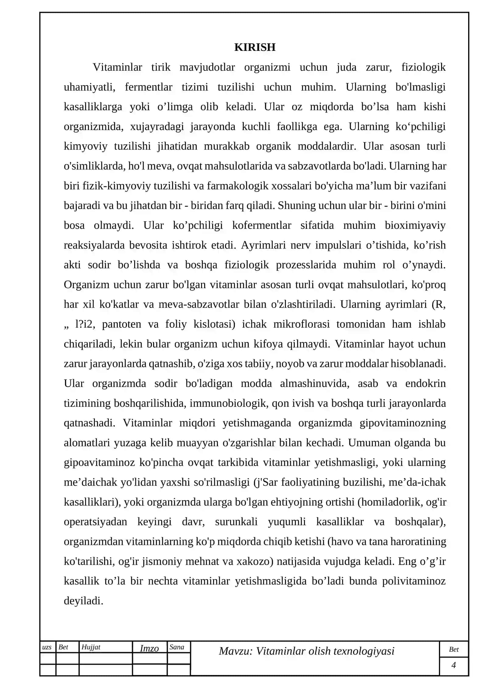Vitaminlar olish texnologiyasi 3