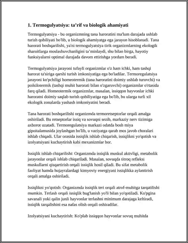 TANA HARORATI BOSHQARILISHI (TERMOGULYATSIYA) 3