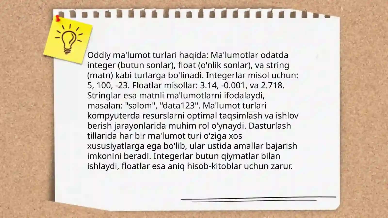 Oddiy va mavhum ma'lumot turlari 3