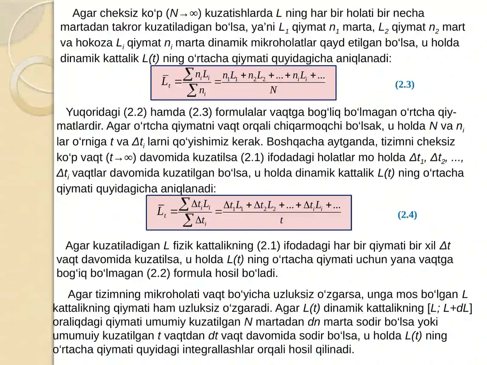 DINAMIK KATTALIKLARNI O‘RTACHALASH QOIDALARI 3