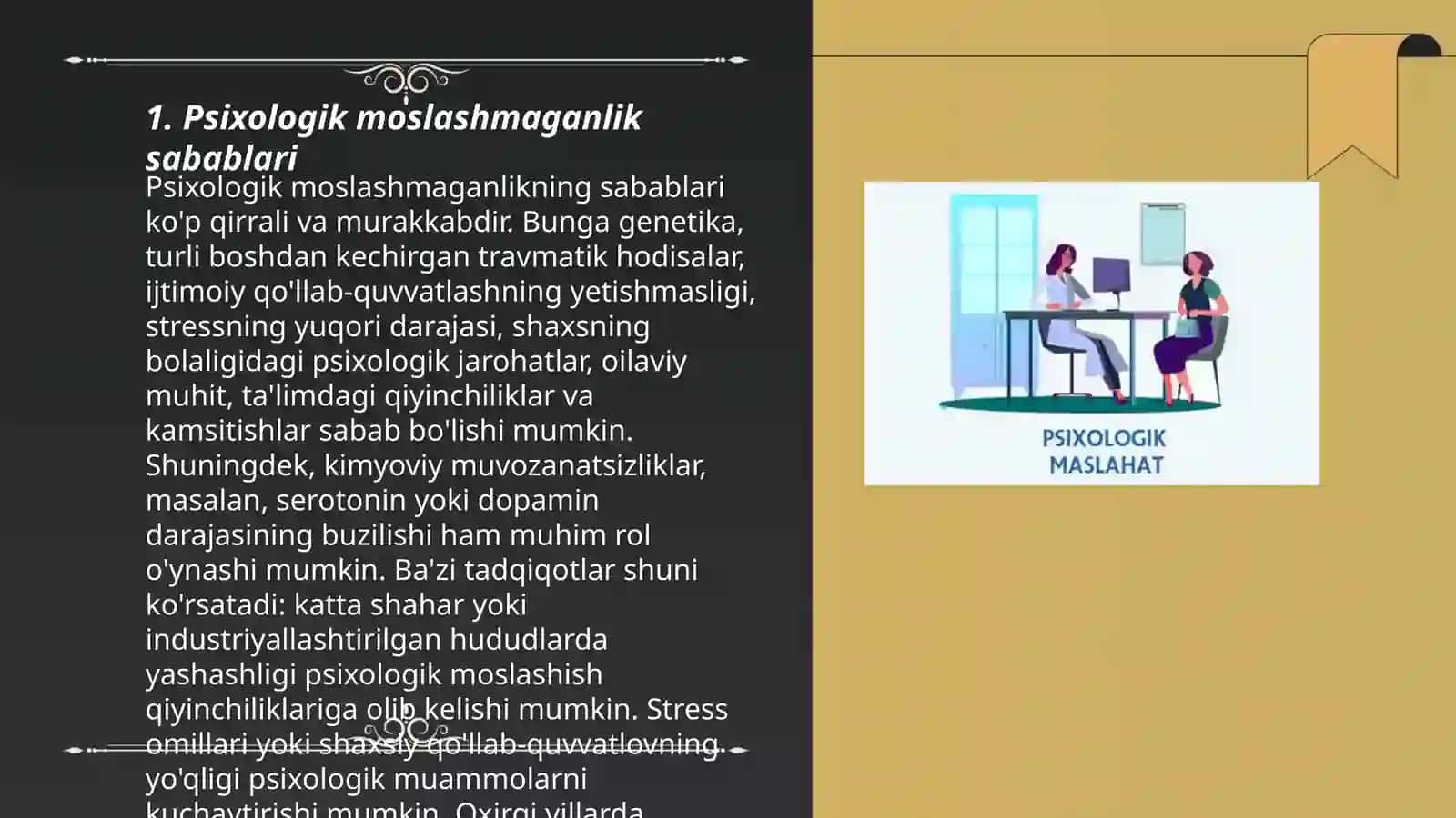 Psixologik moslashmaganlik sabablari 3