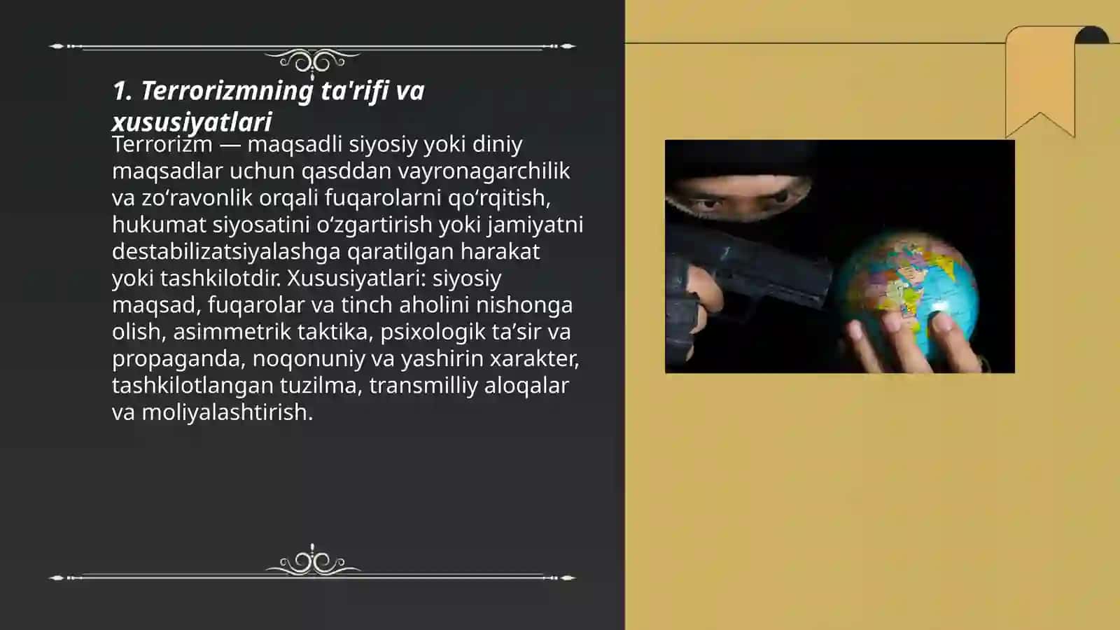 Terrorizmning ta'rifi va xususiyatlari 3