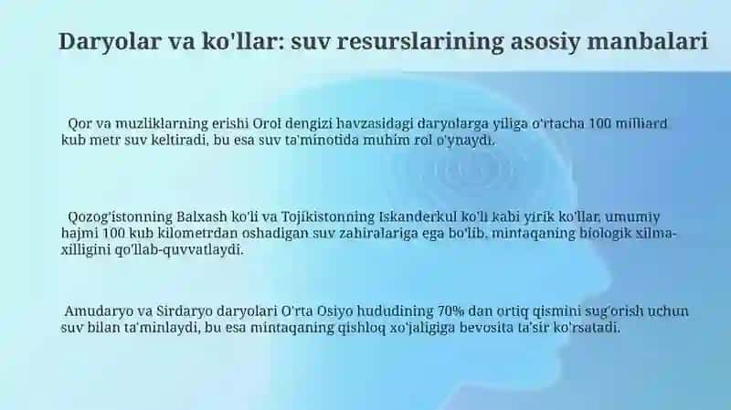 Oʻrta osiyo darolari suv resurslari 3
