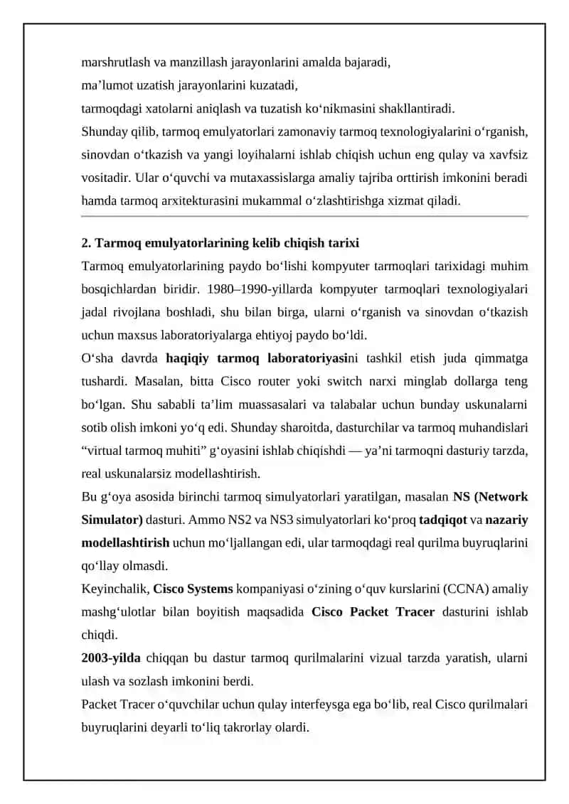 Tarmoq emulyatorlari va ulardan foydalanish 3