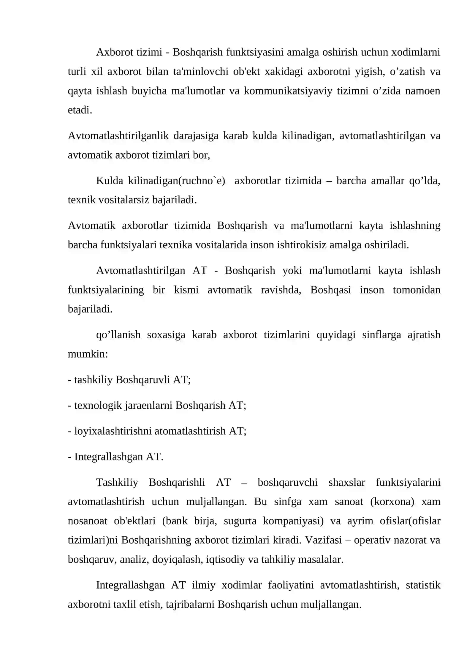 Axborot tizimlari va ularning funktsiyalari 3