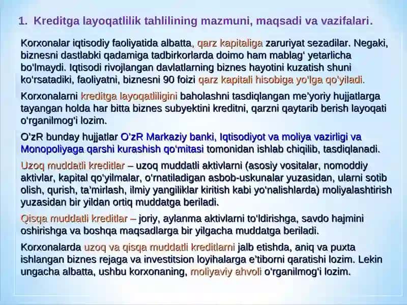 Kreditga layoqatlilik tahlili 3