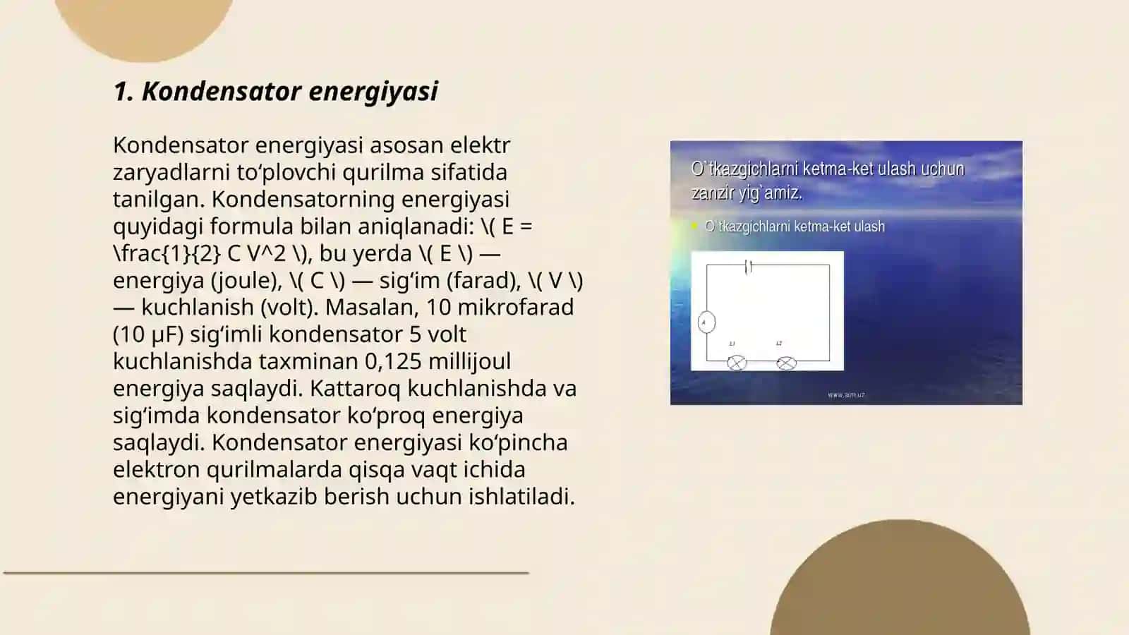 Kondensator energiyasi 3