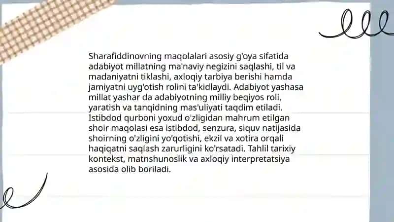 Adabiyot yashasa-millat yashar 3