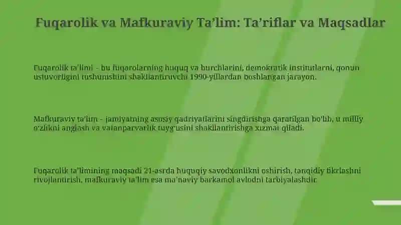 Fuqarolik va Mafkuraviy Ta'lim 3