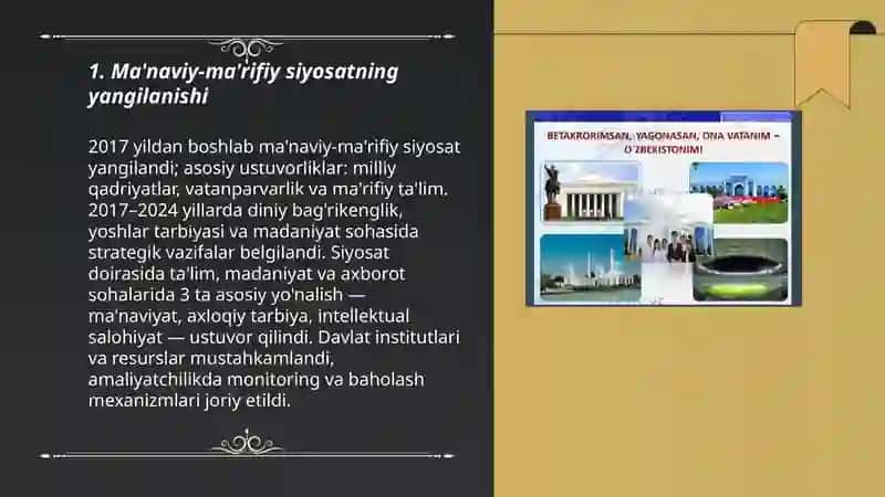 Ma'naviy-ma'rifiy siyosatning yangilanishi 3