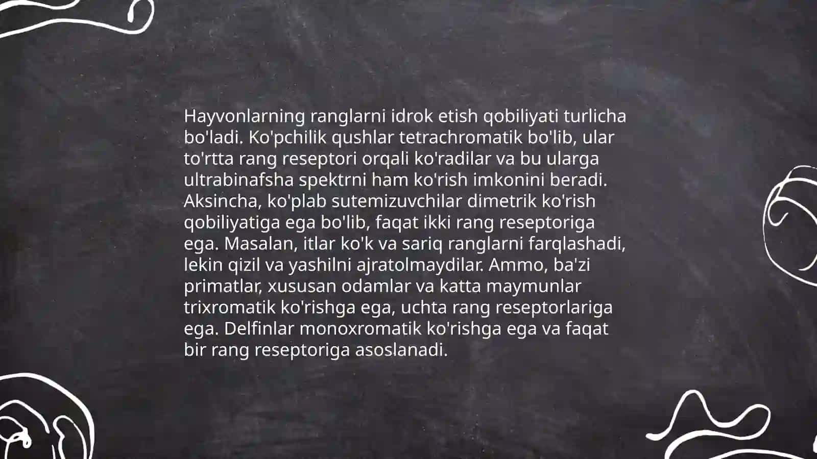 Ranglarni idrok etish. (hayvonlar misolida) 3