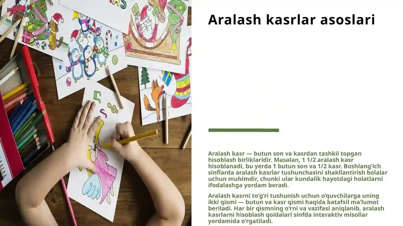 BOSHLANGʻICH SINFDA ARALASH NOTOʻGʻRI TOʻGʻRI KASRLARNI OʻRGATISH 3
