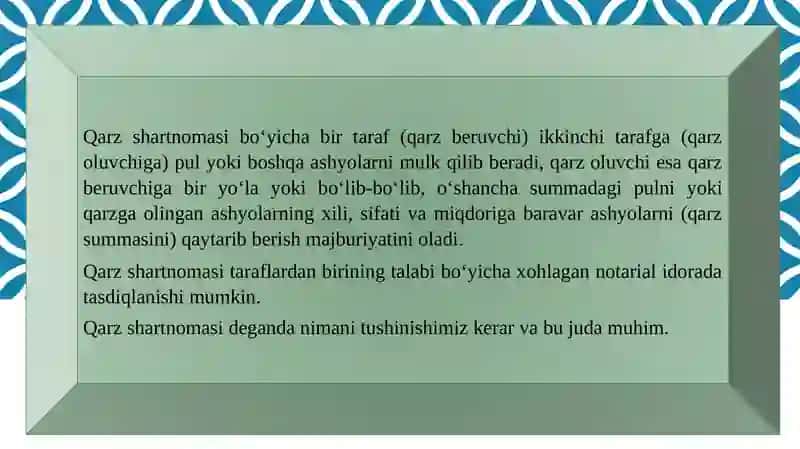 Qarz Shartnomasi 3