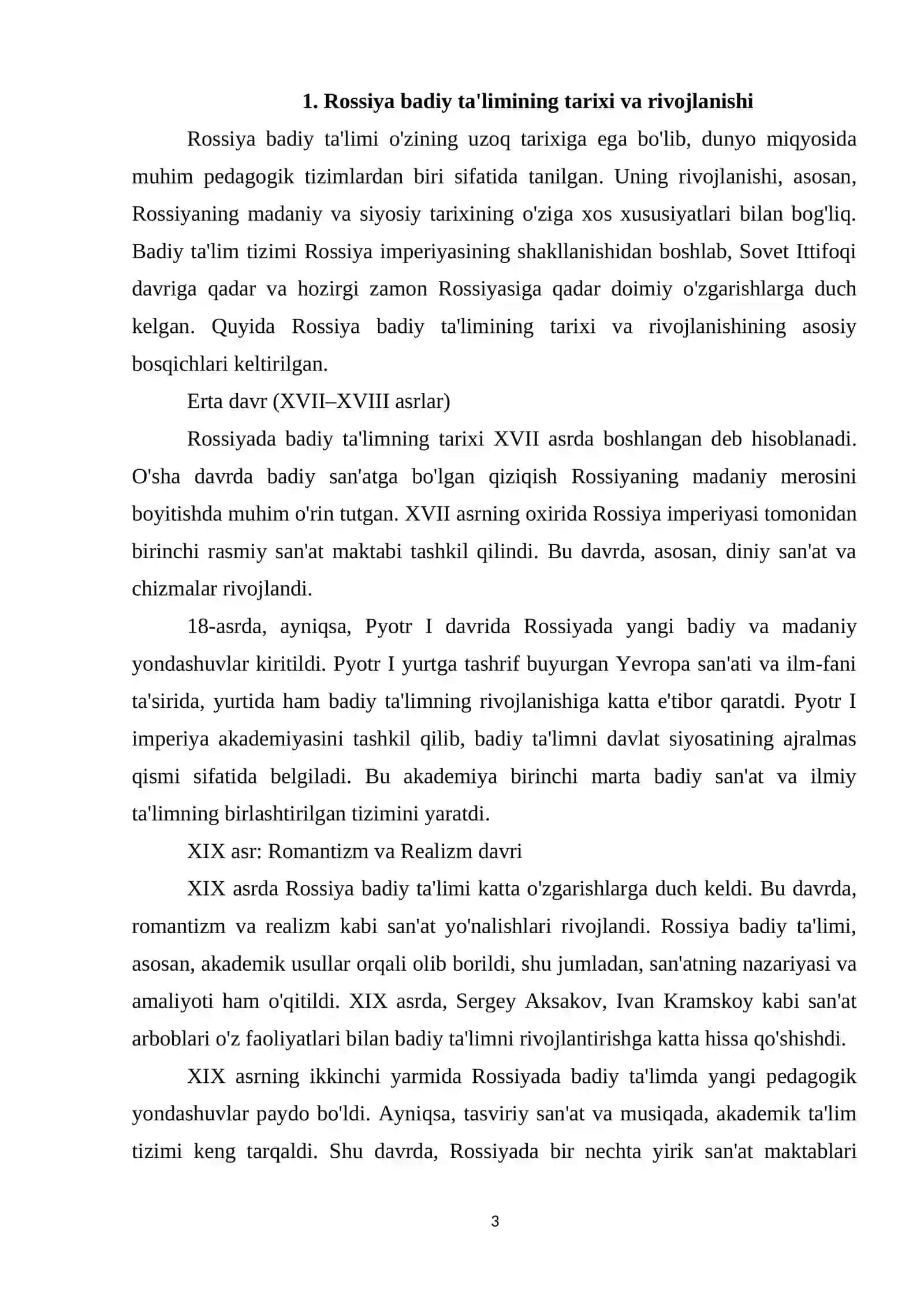 XVII-asrdan 1870-yilgacha boʻlgan davirda Rossiya 3
