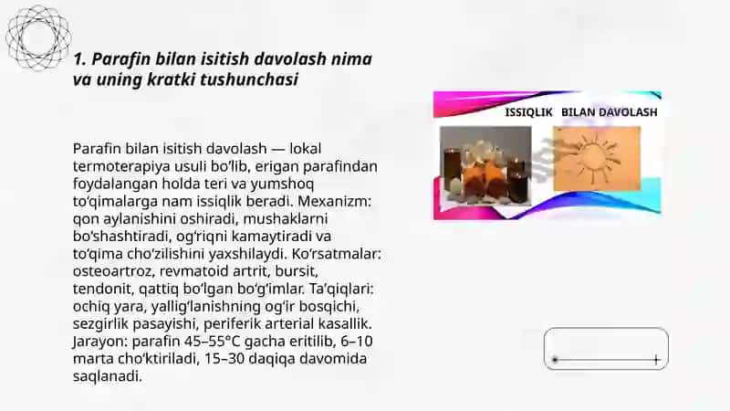 Parafin bilan isitish davolash 3
