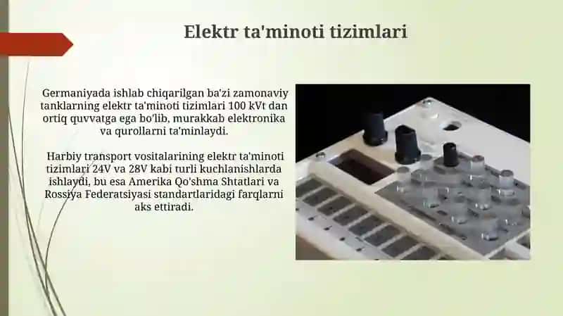 Harbiy avtomobillarning elektr jihozlari 3