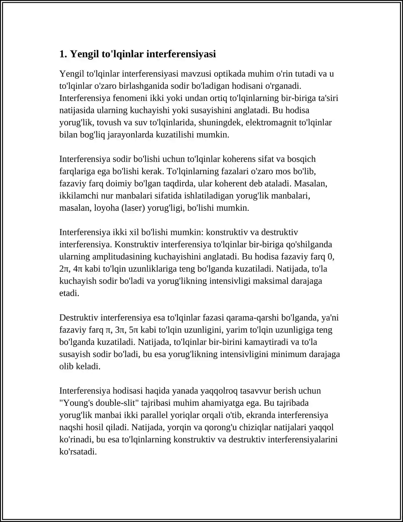 YORUGʻLIK INTERFERENSIYASI 3