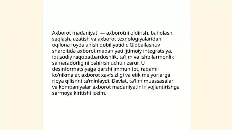 Axborot madaniyati zarurati 3