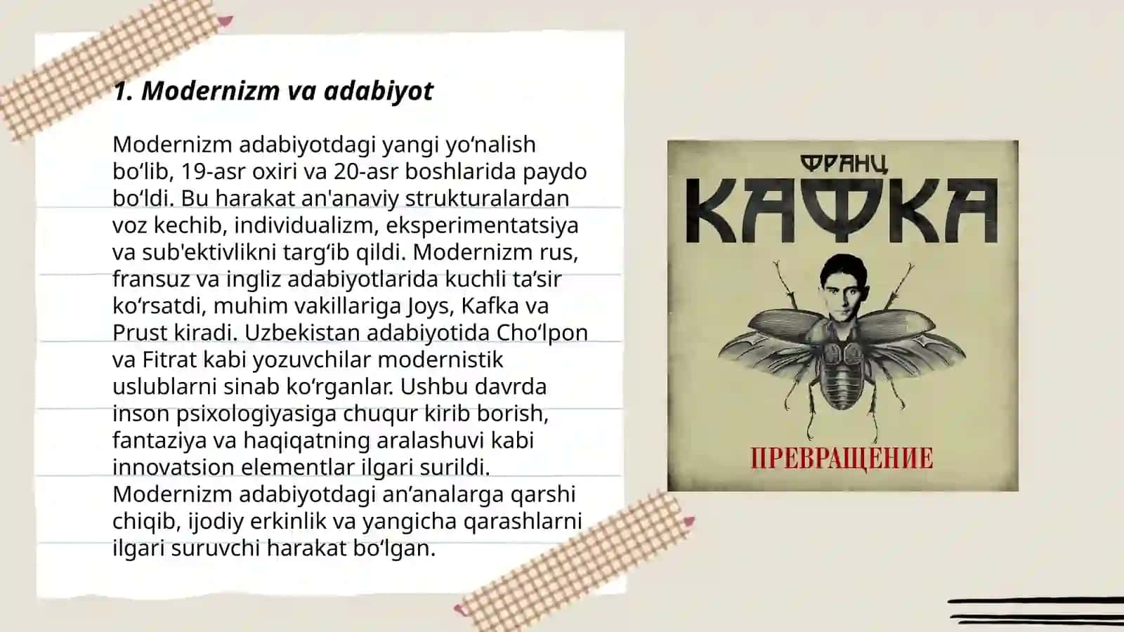Modernizm va Kafka ijodi 3