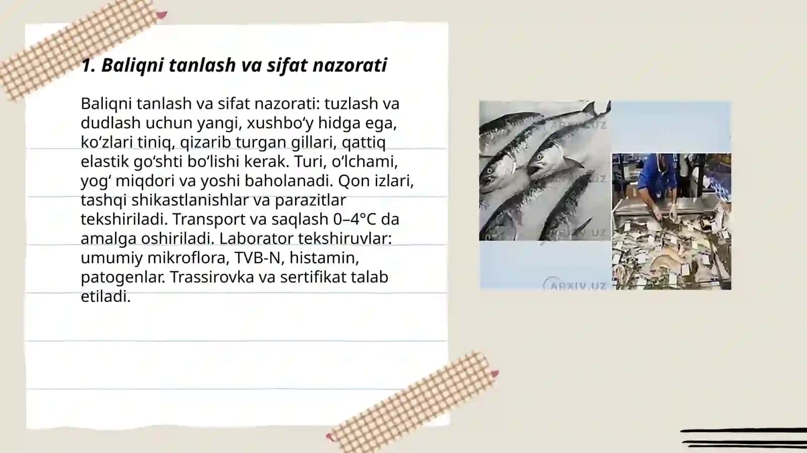 Baliqni tanlash va sifat nazorati 3